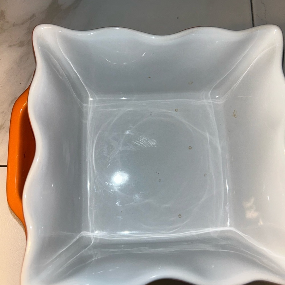 Authentic Gates Ware Orange and White Ceramic Baking Dish 1.2 QT - Picture 13 of 14